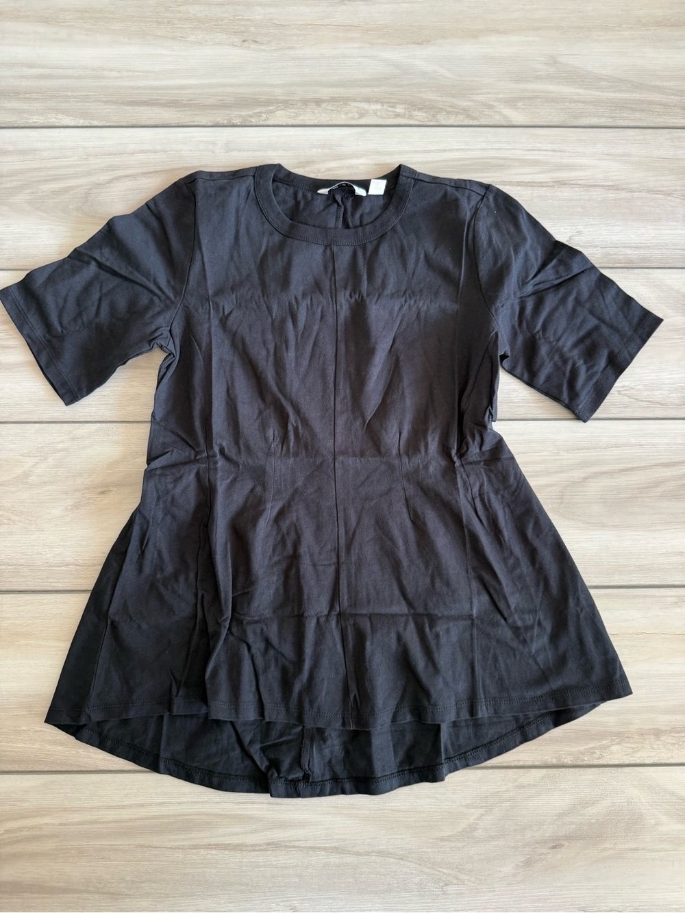 Peace Love World Cinched Waist Hi/Low Short Sleeve Top Black XXS NWT IN PKG - Picture 2 of 6